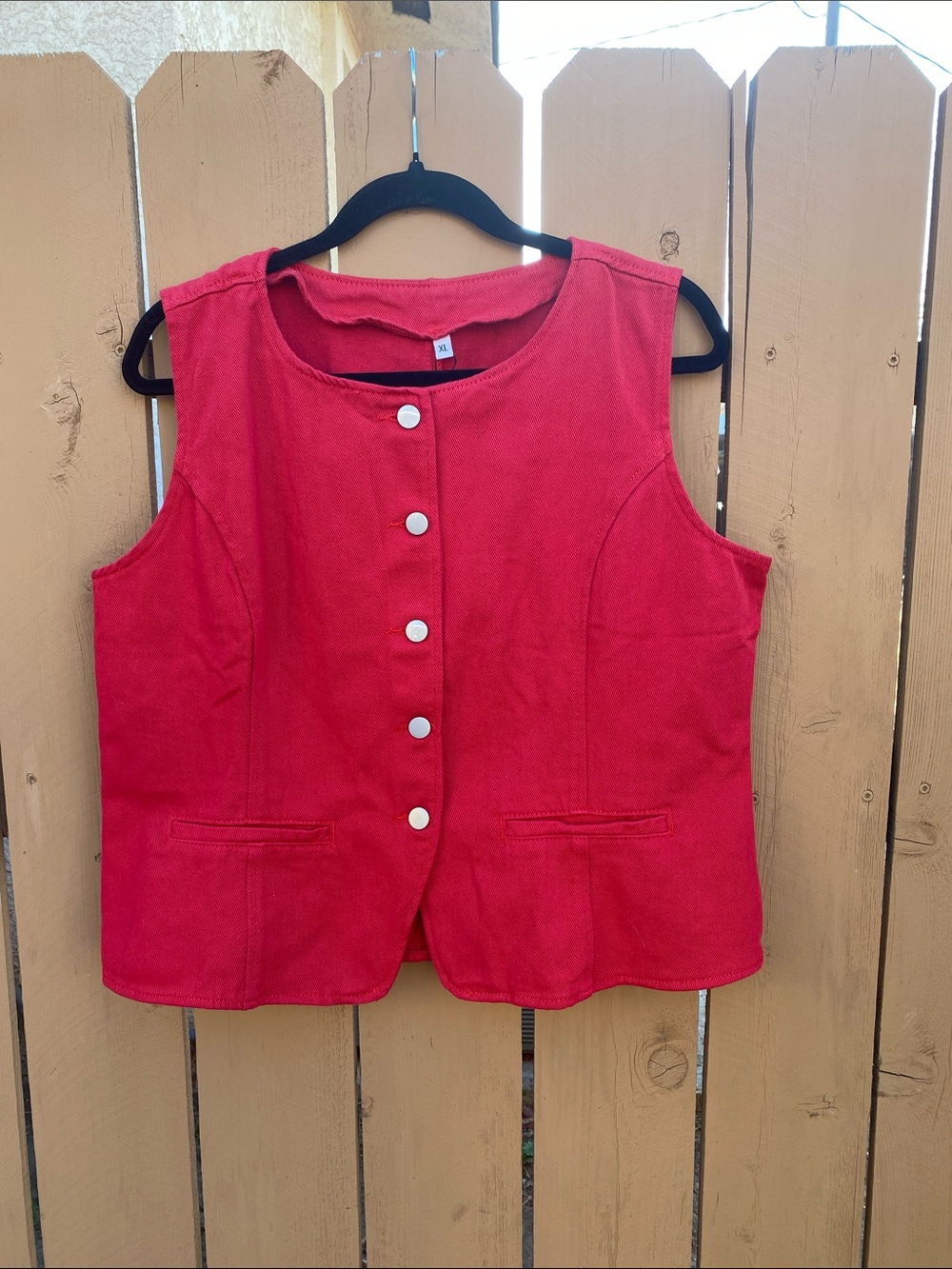 Unbranded Women's Red Button-Front Vest